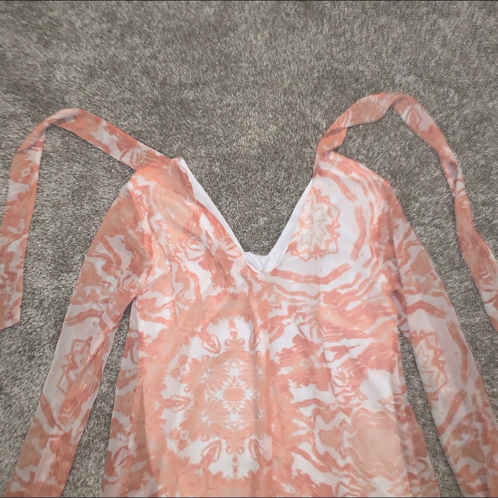 Light Orange & White Long Sleeve top size XXS - Picture 4 of 7